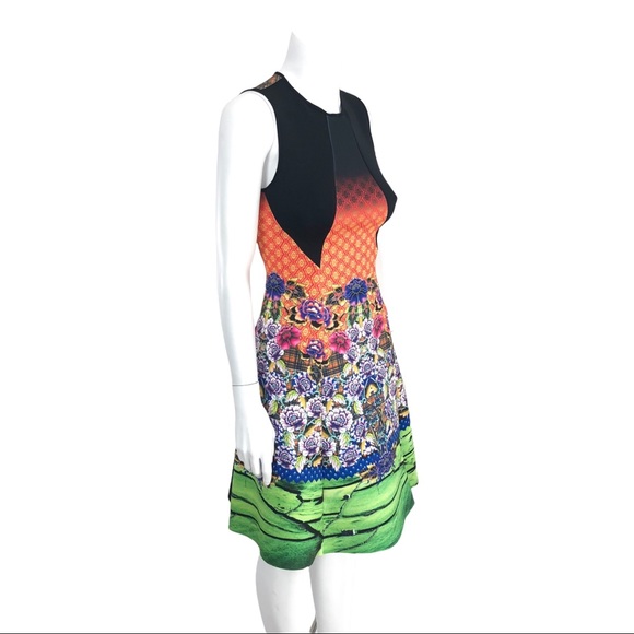 Clover Canyon Dress XS Newgrange Pastures Sleeveless Neoprene Fit Flare - Picture 5 of 12